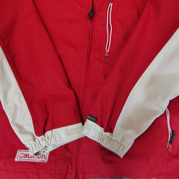 Burton Waterproof Rain/Snow Jacket, Men Red+ Cream, ZipUp, Hood,vZip Pckts, L - Picture 7 of 16